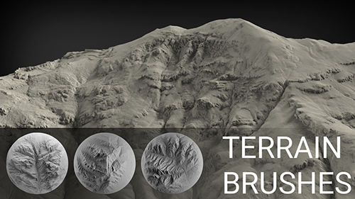 Terrain Brush Pack for Zbrush - 100 Brushes скачать