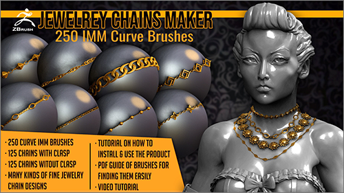 Jewelry Chains Maker 250 ZBrush Curve IMM Brushes скачать