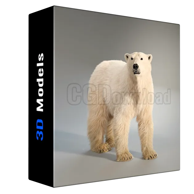 [VFX Grace] Polar Bear Rigged 3D Model for Blender Animations