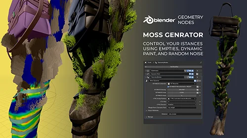 Geometry Nodes | Highly Controllable Moss Generator скачать