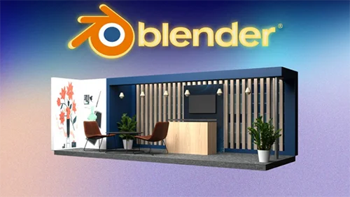 Blender 3D Exhibition Booth Design Create Real-World Event скачать