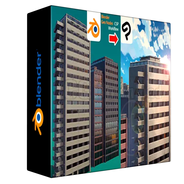 Blender Geometry Nodes Anime Building
