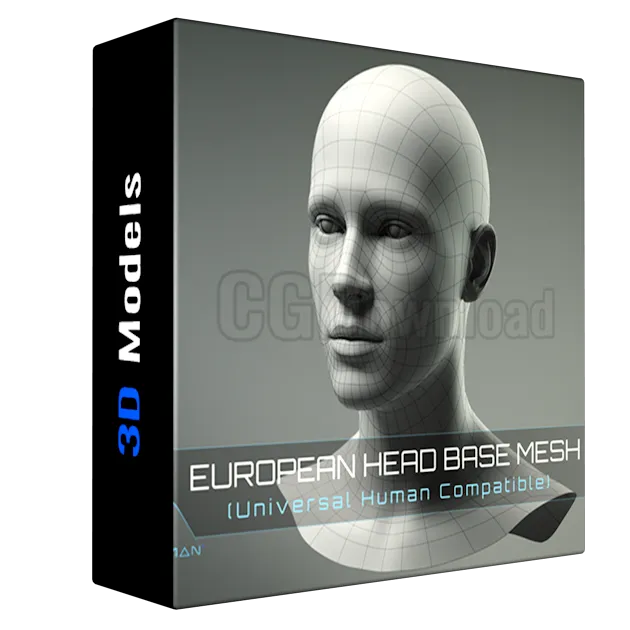 Universal Human European Head Base Mesh