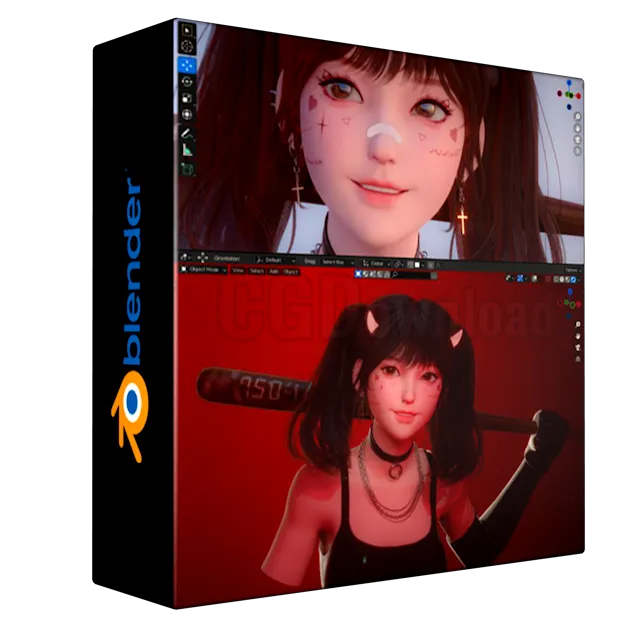 Blender - Cute Girl modeling - Full process