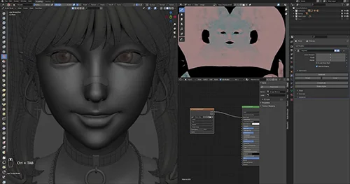 Blender - Cute Girl modeling - Full process скачать