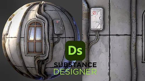 Stylized Concrete Wall - Substance 3D Designer скачать