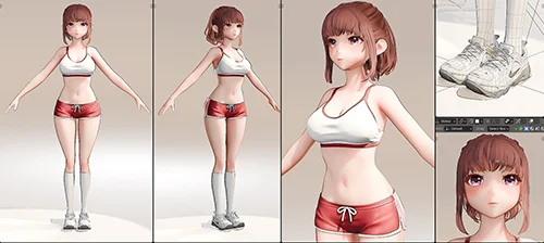 Anime Run – Blender modelling full process videos and Project files скачать