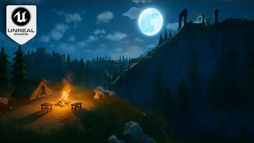 Unreal Engine 5 Stylized Night Environment скачать
