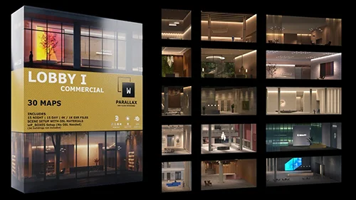 wParallax Lobby 1 One-Click-Interiors for Archviz скачать