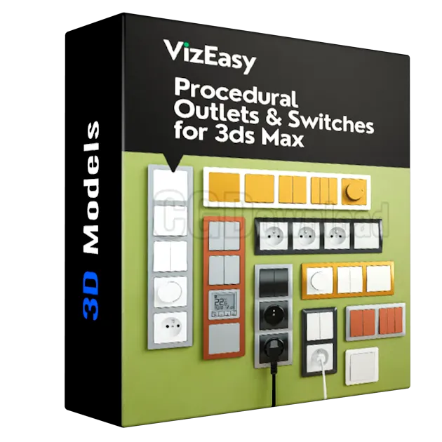 VizEasy - Procedural Outlets & Switches for 3ds Max PRO