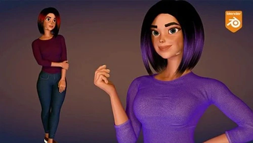 Stylized 3D character creation in Blender 4.5 скачать