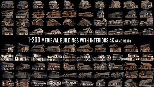 1 - 200 OLD MEDIEVAL HOUSES BUILDINGS PACK 4K GameReady скачать