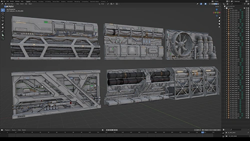 Sci-Fi Architecture Panels Kit Vol 03 скачать