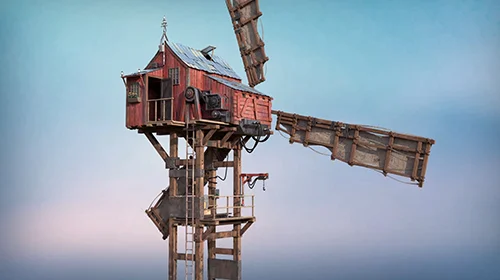 Wind Farm Real Time Autodesk Maya Substance 3D Painter 3D Tutorial скачать