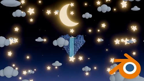 The Moon’s Resting Place A Low Poly Blender Scene скачать