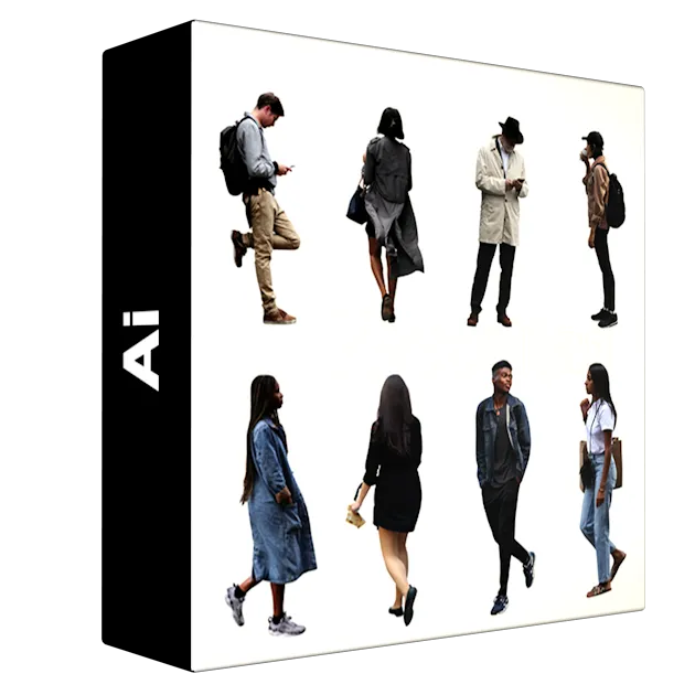 Studio Esinam - Large Collection of 2D Cutout People
