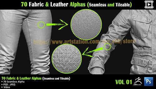 70 Fabric & Leather Alphas (Seamless and Tileable) + Video скачать