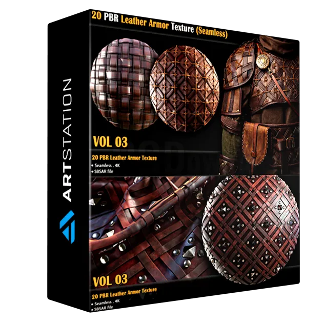 20 PBR Leather Armor Texture /Seamless (Vol 03)