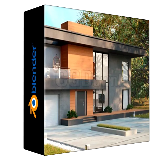 Build a modern villa with accurate measurements in Blender