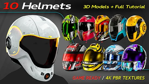 10 Helmets + Full Tutorial 3D Models скачать