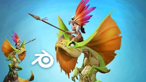 Dragon rider 3D Cartoon character in Blender course скачать