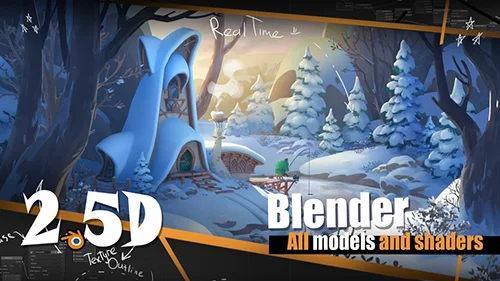 2.5D blender scene + guide - Winder Days - WINTER30 скачать