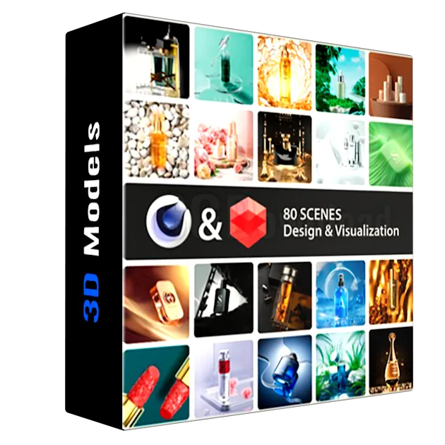 81 Cosmetic Product Scenes Ready to Render for Redshift + C4D