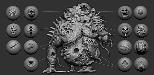 Zbrush + Blender - 40 Horror VDM Brush скачать