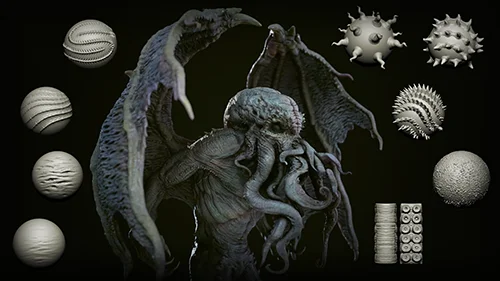 Zbrush + Blender - 45 Cthulhu Creature Brushes скачать