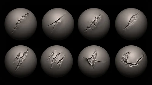 Blender + Zbrush - 30 Cuts and Scars Brushes скачать