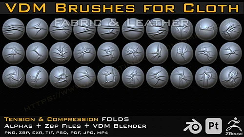 70 VDM Brushes Cloth Leather & Fabric Brushes 70 Alpha (4k) скачать