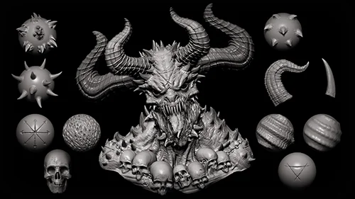 Zbrush + Blender - 45 Unholy Brushes скачать