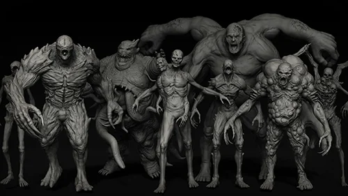 Zbrush + Blender - 80 Undead Creature Brush mega Pack скачать