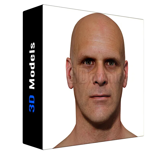 Retopologised Male Head 022