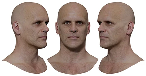 Retopologised Male Head 022 скачать