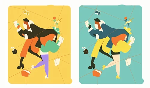 Illustration of Stylish Female Characters in Photoshop скачать
