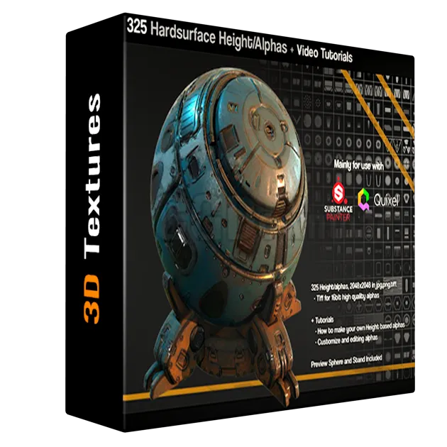SP/ZBrush 325 Hardsurface Height/Alpha + Tutorials Vol.1