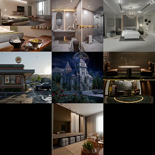BlenderKit scenes pack #16
