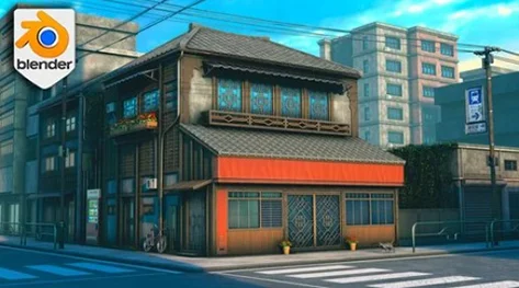 Stylized Japanese Environments in Blender скачать