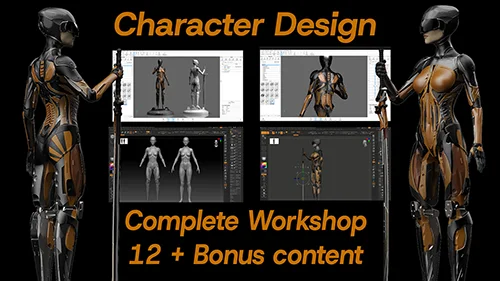 WORKSHOP TUTORIAL Sci-Fi Warrior ZBrush Character Concept Design Sculpting скачать