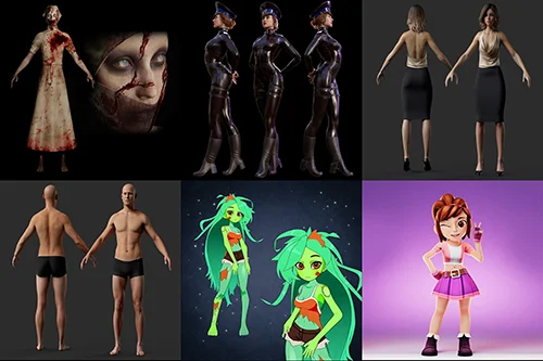 BlenderKit Сharacters Pack 7 скачать