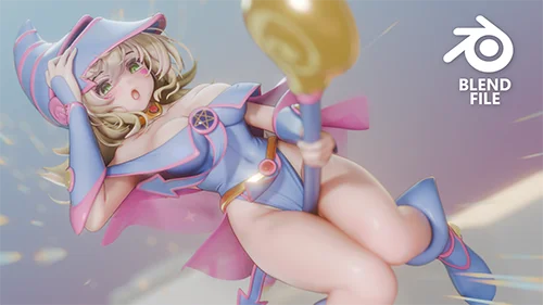 Dark Magician Girl (blend file) скачать