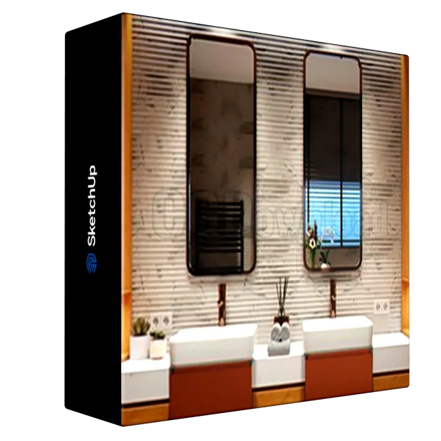 Professional V-ray For Sketchup Mini Bathroom Training 03