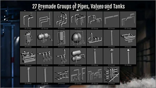 Industrial Maker 240 OBJs and 254 ZBrush IMM Brushes скачать