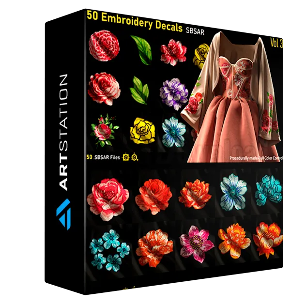 50-Embroidery Decals-SBSAR-Vol3