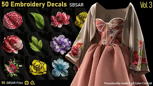 50-Embroidery Decals-SBSAR-Vol3 скачать