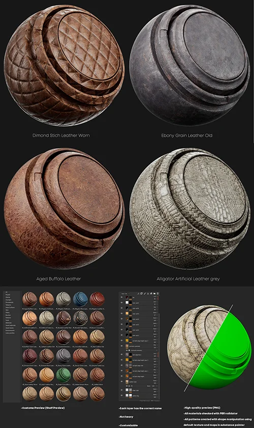 Leather Smart Materials for Substance painter скачать