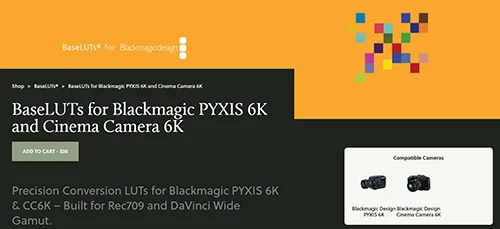 Gamut – BaseLUTs for Blackmagic PYXIS 6K and Cinema Camera 6K скачать