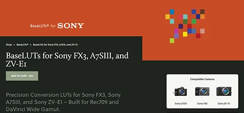 BaseLUTs for Sony FX3, A7SIII, and ZV-E1 скачать