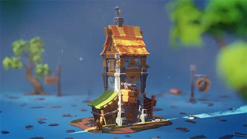 Learn Modeling Stylized Castle & props in Blender скачать